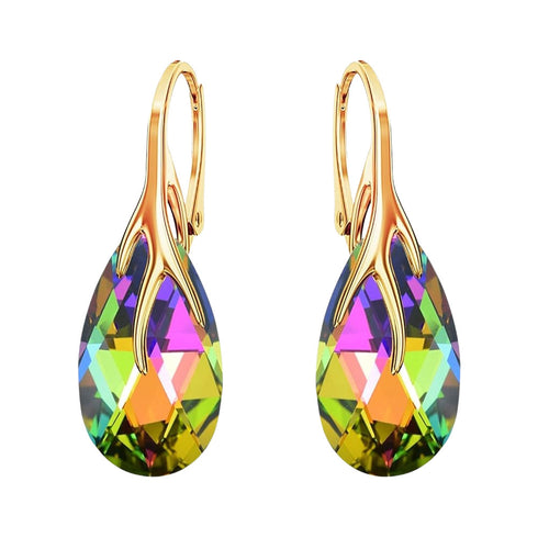 Sudraba auskari "Baroka VII (Vitrail Medium)" ar Swarovski™ kristāliem